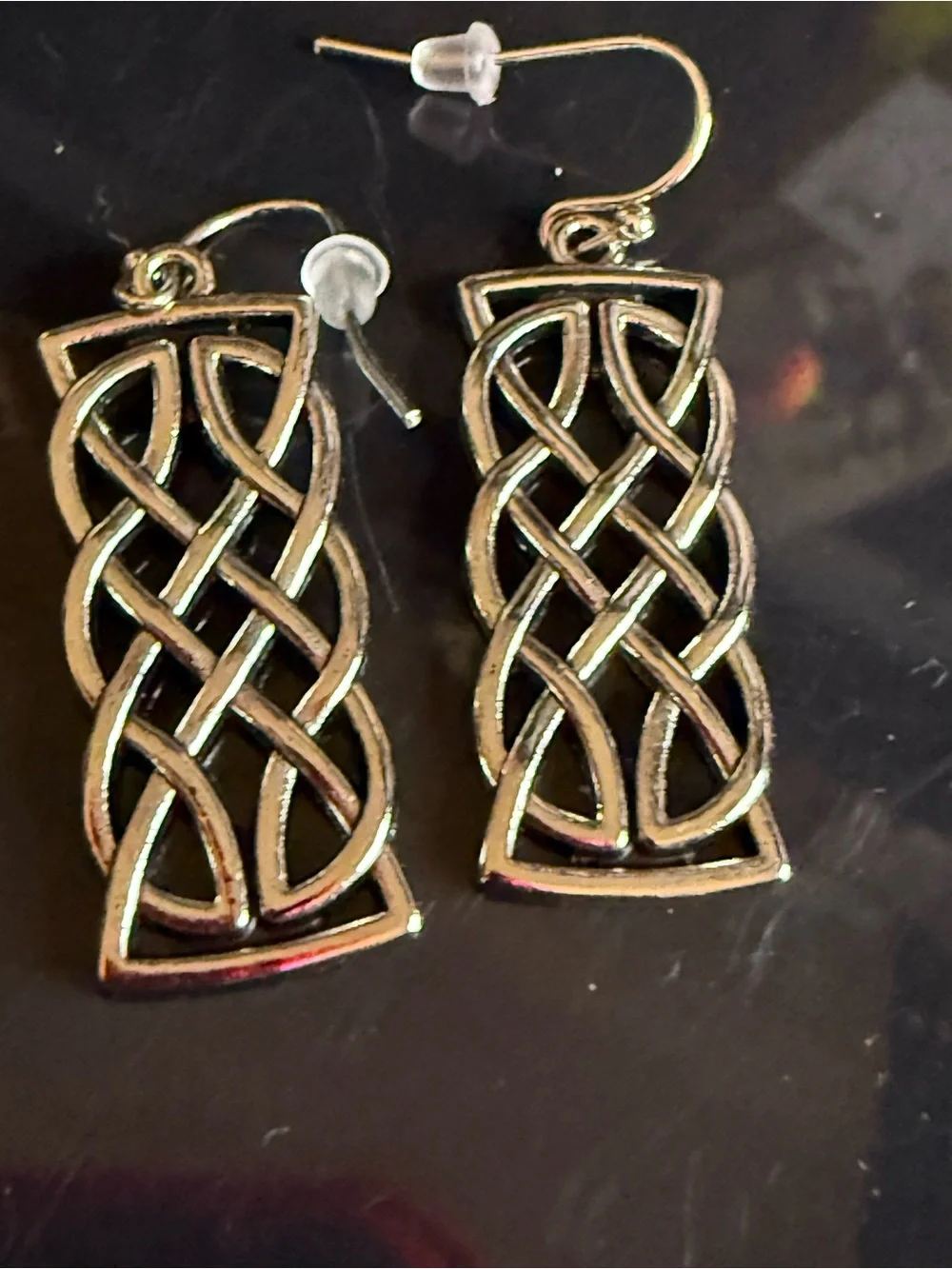 Celtic Knot Dangle Earrings in Silver Tone - Women Jewelry